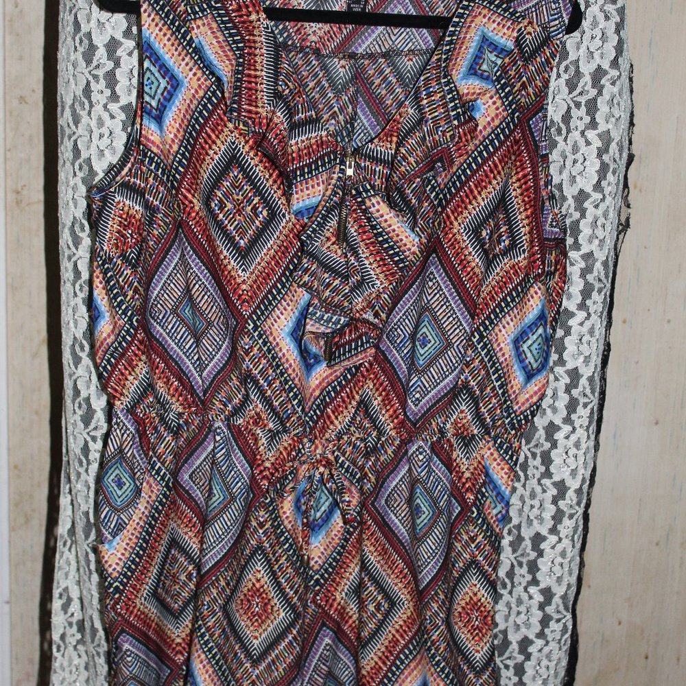 Colorful skort dress all one piece,Zipper in Front